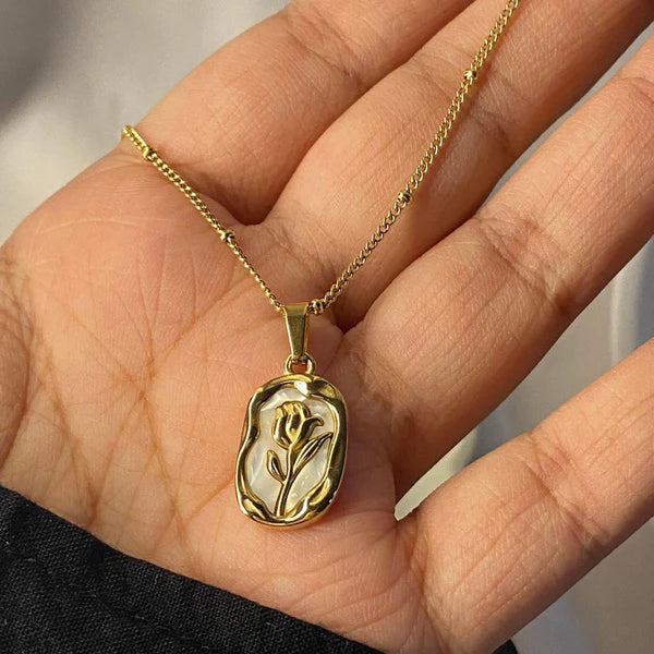 Gold Plated Anti-Tarnish Rose Anti Tarnish Pendant For Women
