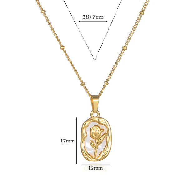 Gold Plated Anti-Tarnish Rose Anti Tarnish Pendant For Women