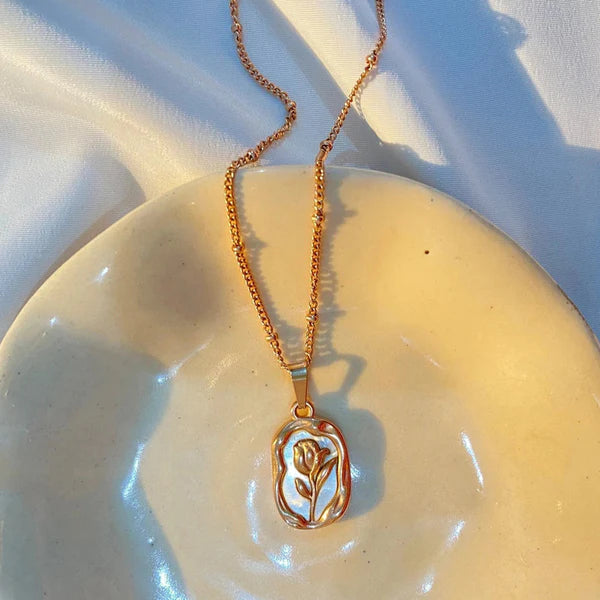 Gold Plated Anti-Tarnish Rose Anti Tarnish Pendant For Women