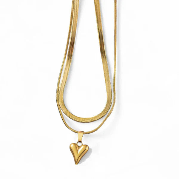 18K Gold-Plated Heart Themed Layered Premium Pendant/Necklace